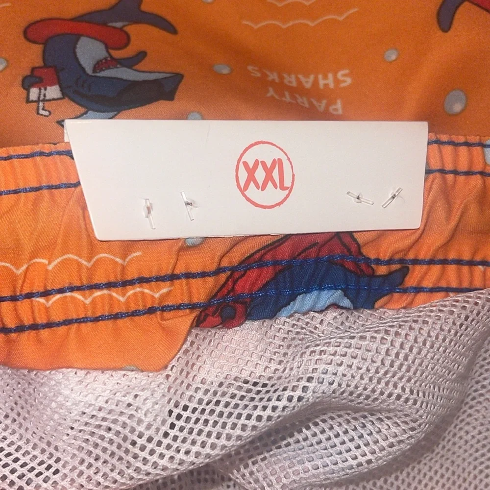Party Sharks men’s swim trunks. NWT. XXL.